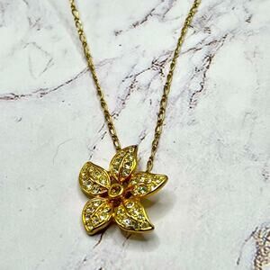 J. Crew pave crystal flower pendant necklace